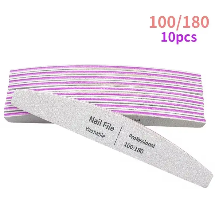 Lime à ongles 100 à 180 outils professionnels émeri pour manucure