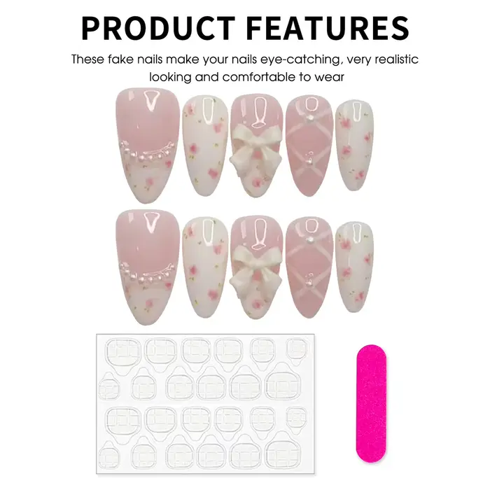 10 faux ongles faits main pour filles