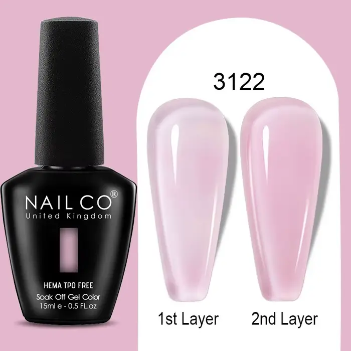 Vernis à ongles en gel semi-permanent NailCO Nouvel An Rouge Translucide Hema TPO FREE, Nail Art, Ve