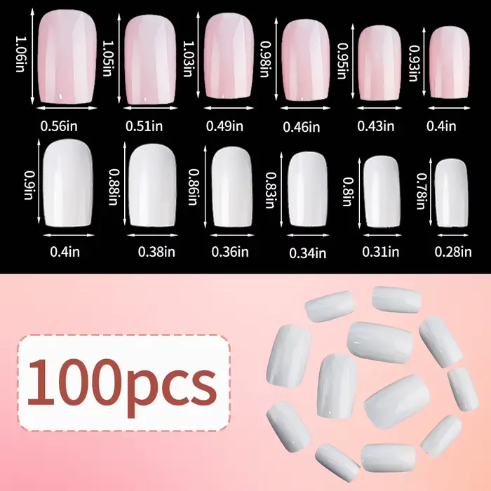 Faux Ongles Courts et Carrés Réutilisables