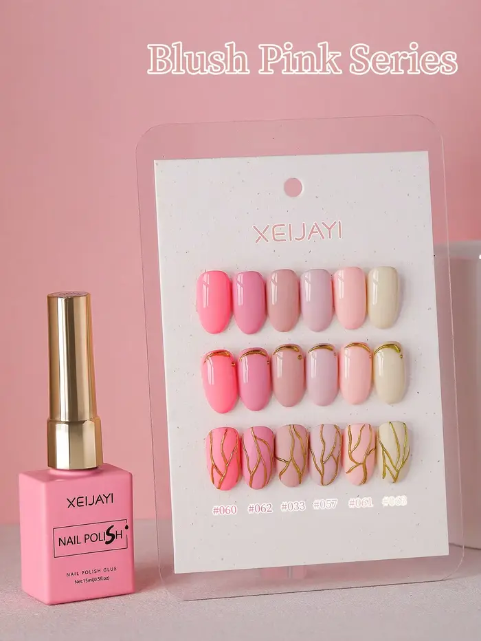 1/6 pièces de vernis gel rose poudré