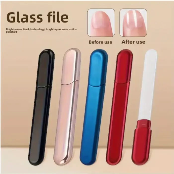 Lime à ongles en verre cristal doré Rose