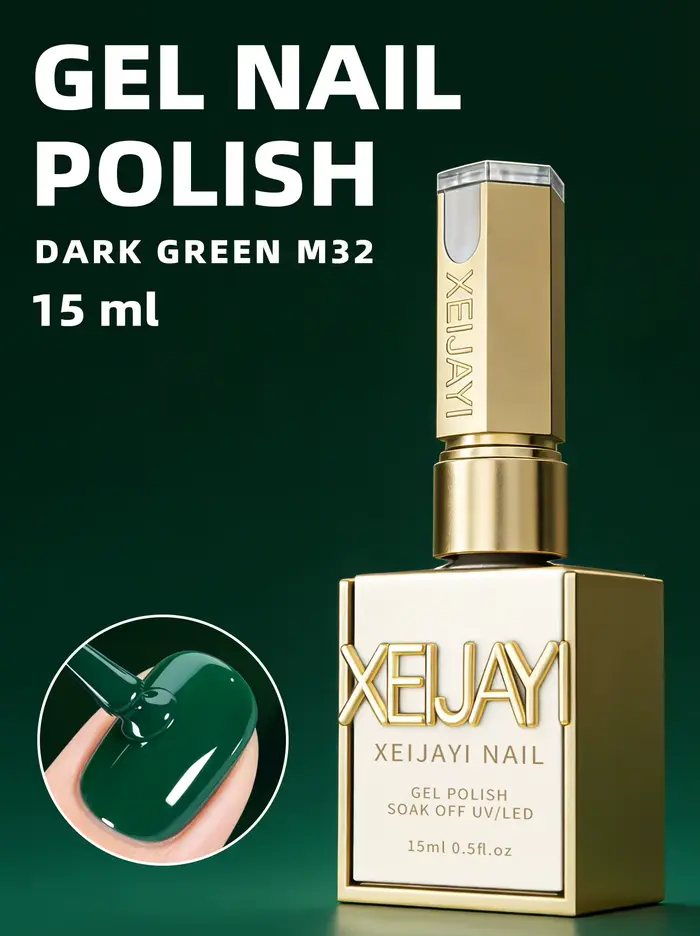 1 pièce 15 ml Gel vernis à ongles vert pur