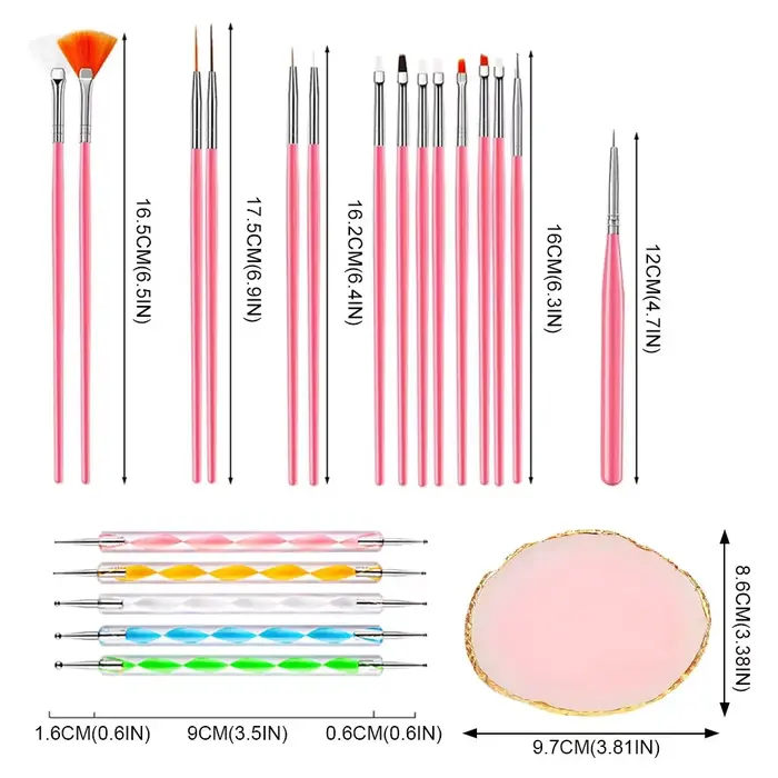 Palette et brosse pour Nail Art