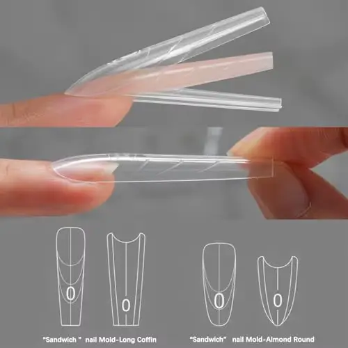 Ongles Sandwich doubles formes-240 pièces