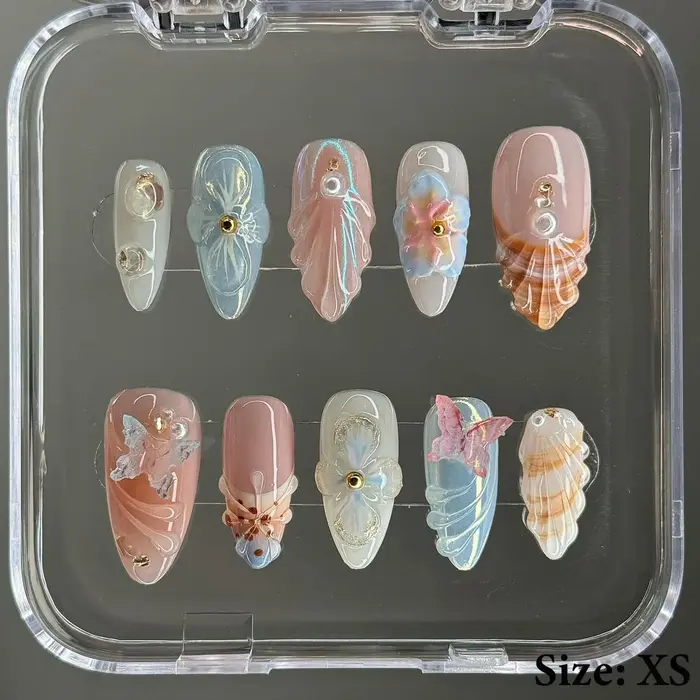 Fleurs sculptées peintes à la main pour Nail Art