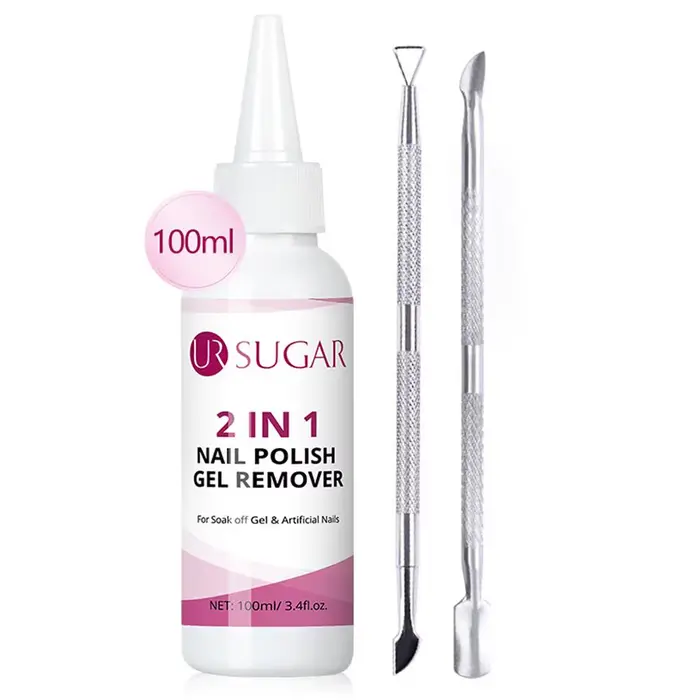 UR SUGAR 100ml 2 EN 1 Liquide Dissolvant de Vernis à Ongles Gel Formule Douce Nettoyage Rapide pour