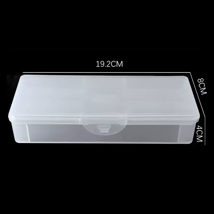 Outil rectangulaire Double couche pour Nail Art, boîte de rangement vide, pincettes, stylos, polissa