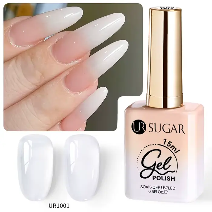 UR SUGAR 15ml Vernis à ongles gel blanc laiteux semi-transparent effet gelée
