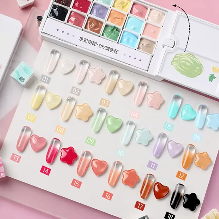 NOUVEAU Gel de modelage pour ongles 18 couleurs