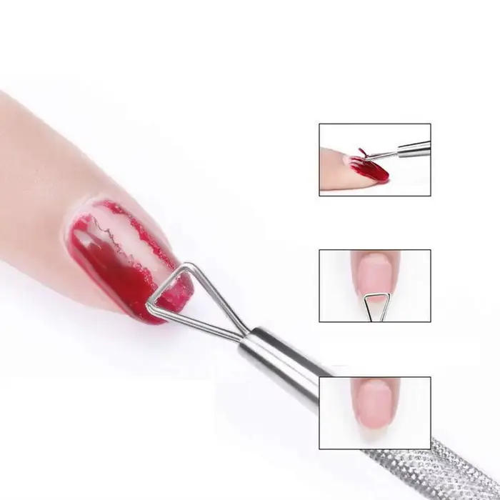 LULAA 1/2 pièces poussoir à cuticules en acier inoxydable