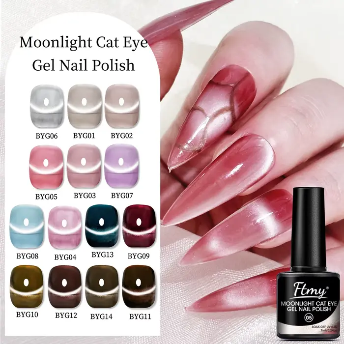 Vernis à ongles gel œil de chat au clair de lune blanc