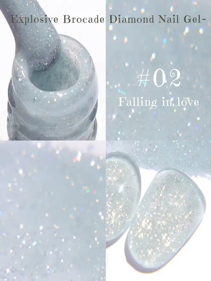 MIANEL 12ML Série Rose Bleu Blanc Vert avec Vernis à Ongles Gel Scintillant Explosif, Vernis Gel Dia