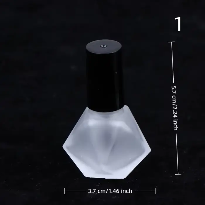Flacon vide en verre mat de 5ml, 8ml, 10ml, 15ml pour vernis à ongles et gel, avec pinceau, pour rec