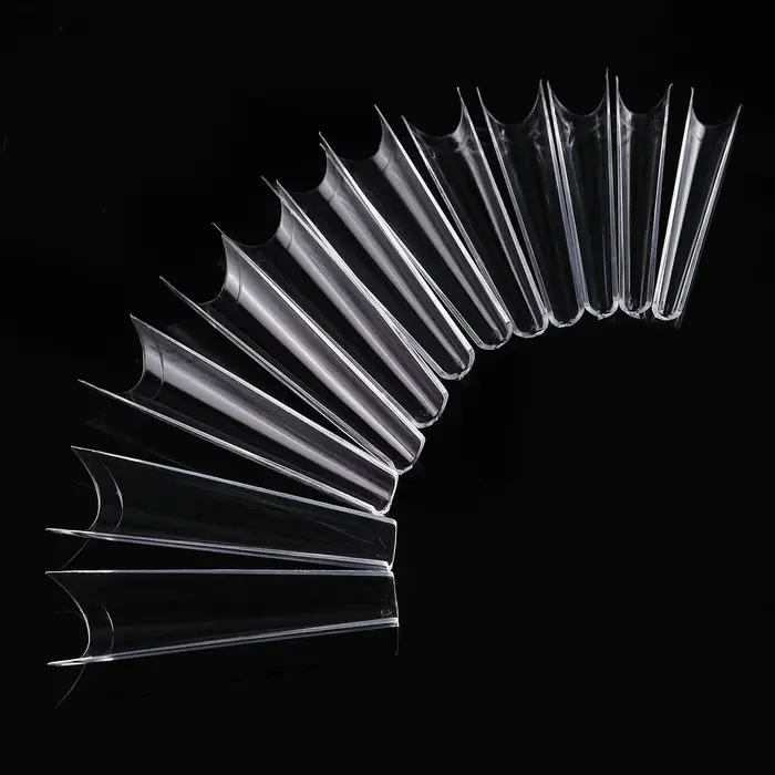 200/240 pièces XXL carré presse sur faux ongles conseils C incurvé droit acrylique Extra Long clair 