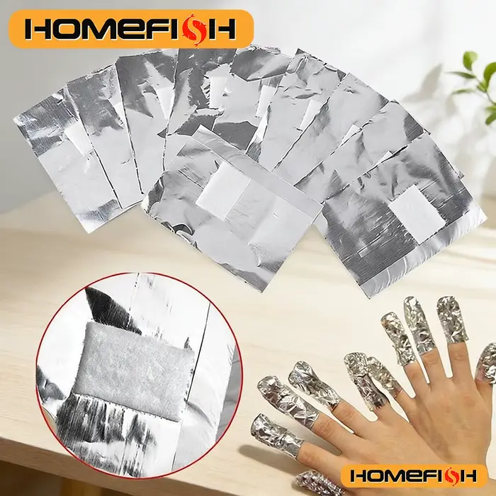 Lot de 100 lingettes en aluminium pour dissolvant de vernis gel, accessoires de manucure