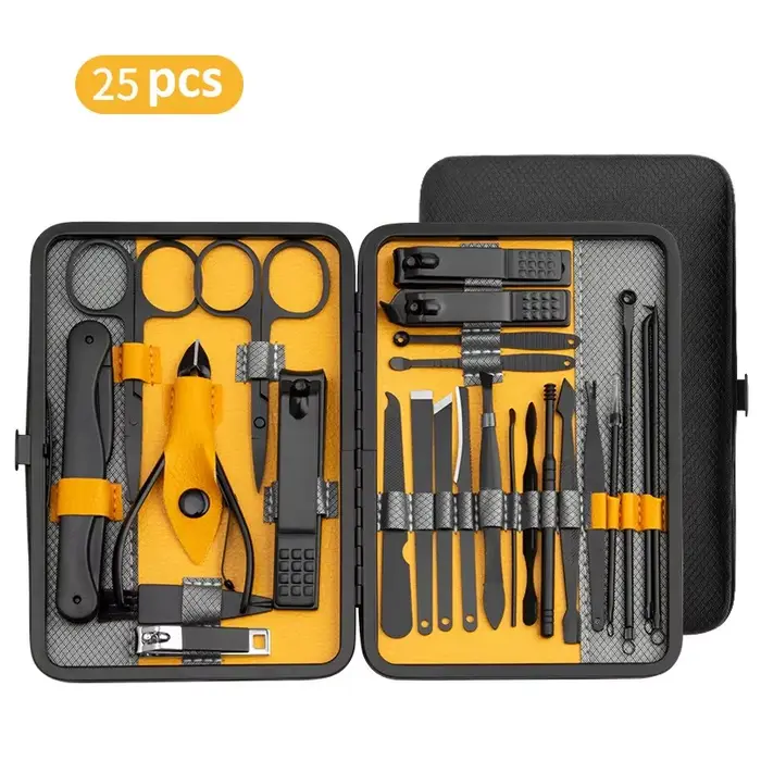 Kit de manucure professionnel en acier inoxydable avec étui portable
