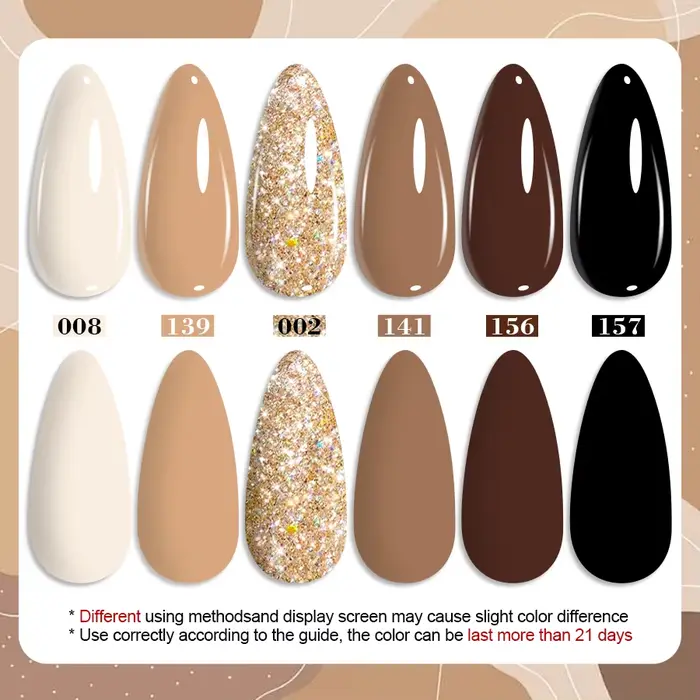 Lot de vernis à ongles gel brun populaire 10 ml