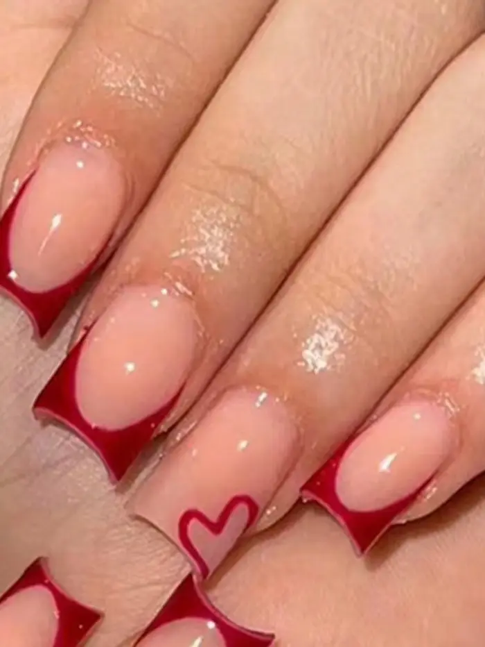 ARTAUG 24 pièces moyenne ballerine rose ongles noir pointe française presse sur ongles presse sur on