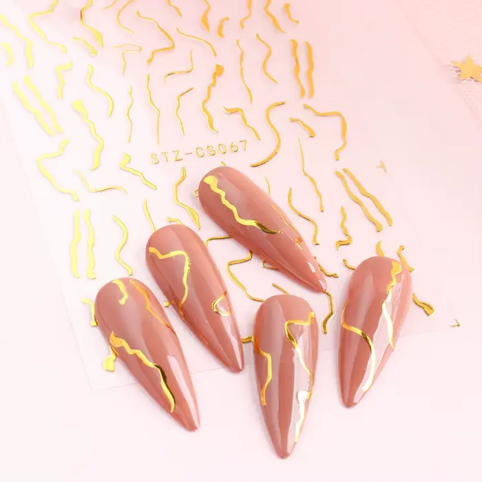 Nouveaux autocollants pour nail art : Décorations d'ongles tendance style influenceur européen et américain