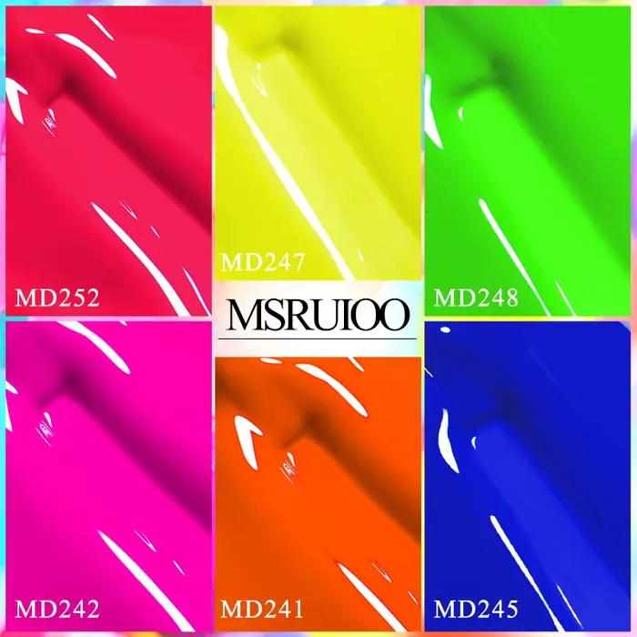 MSRUIOO 3 pièces/ensemble ensemble de vernis à ongles Gel Fluorescent néon brillant rose rouge Greern Orange tremper Gel UV ensemble de vernis à ongles