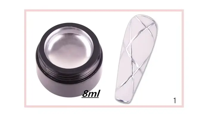 8ml magique métal miroir argent peinture Gel 3D Super-brillant argent français fil Gel vernis en bou