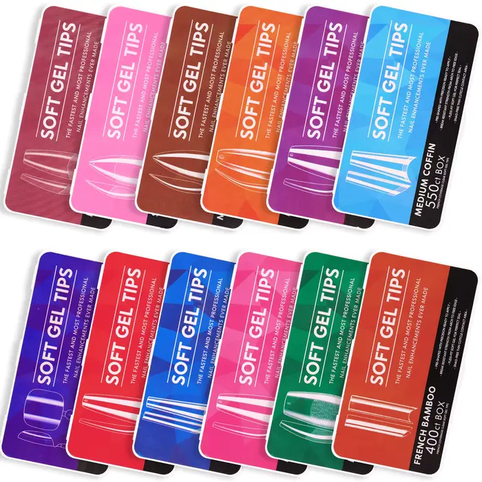 1 boîte de Faux ongles longs en acrylique transparent