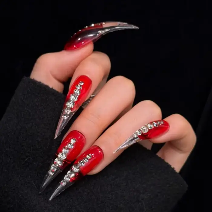 Ongles 3D portables style griffe de dragon punk