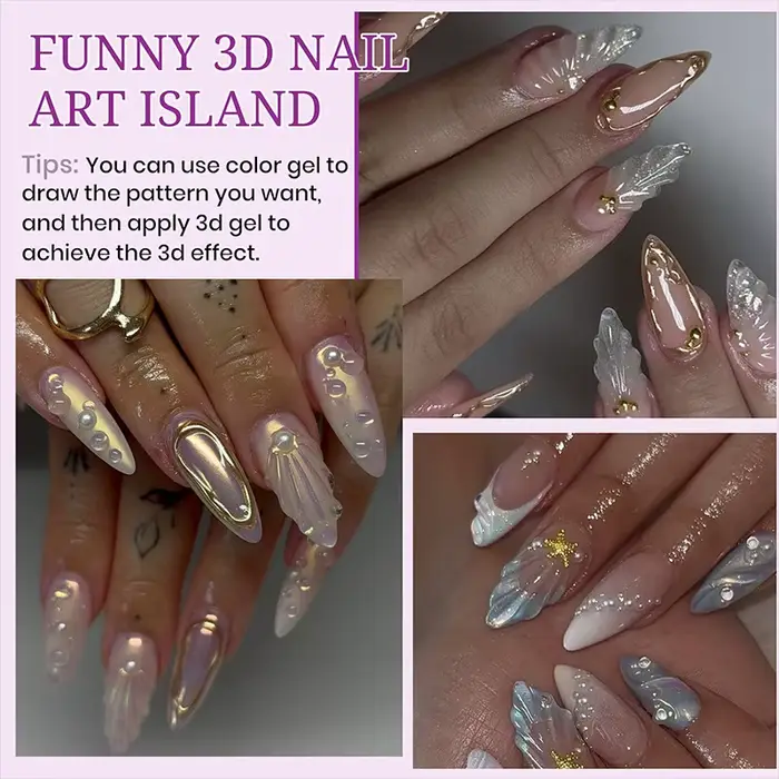 Gel d'art d'ongle effet 3D 15ml-designs de bricolage