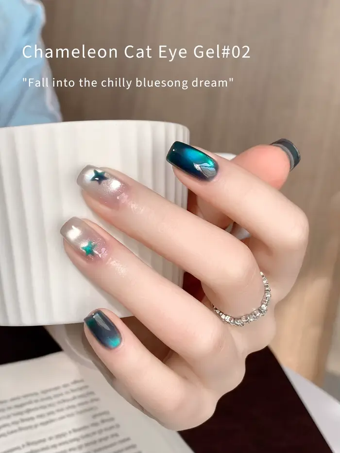 Vernis à ongles gel œil de chat bleu 12 ml