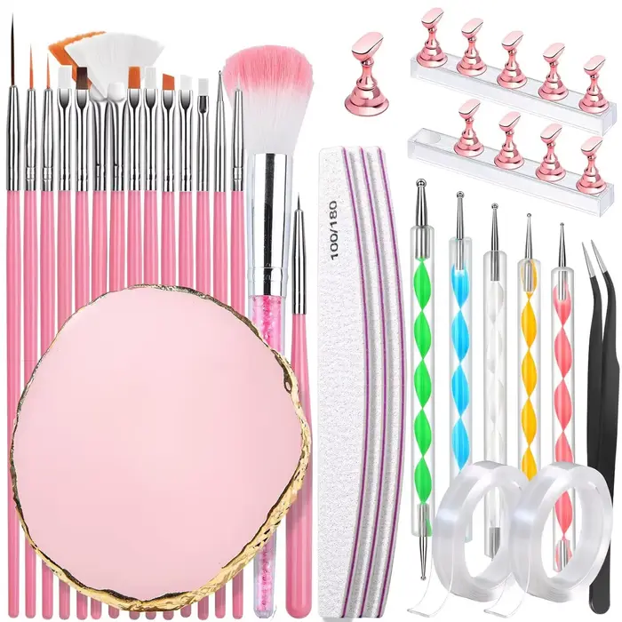 Kit complet d'outils pour ongles tout-en-un (30 pièces) – Essentiels de qualité salon pour l'art des