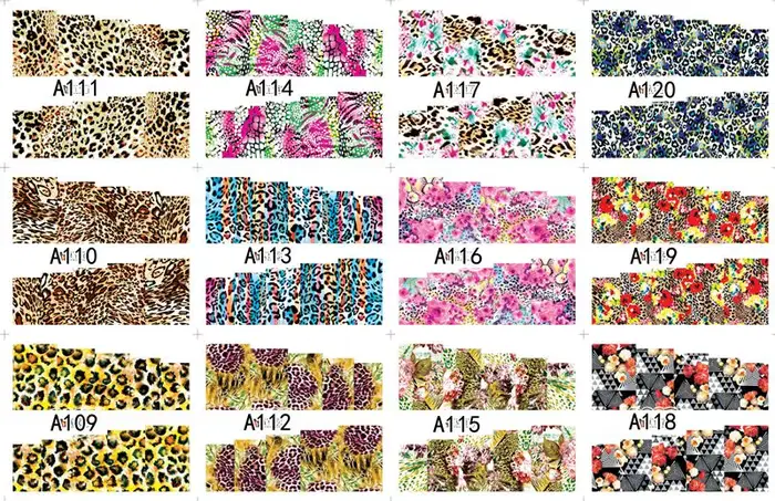 12 modèles beauté rétro peinture à l'huile Style Nail Art transfert d'eau décalcomanies autocollant 