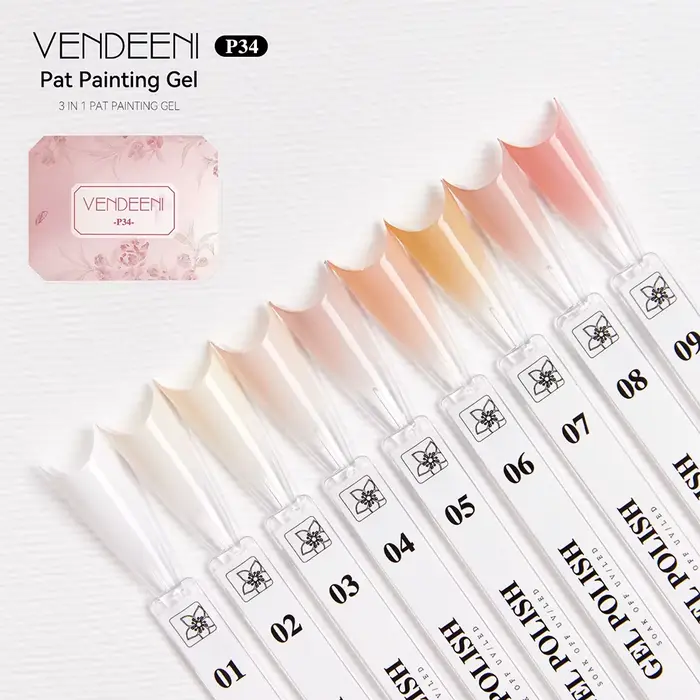 Vendeeni 9 grille nu rose tapotements Gel vernis à ongles TPO HEMA FREE UV tremper Gel vernis florai
