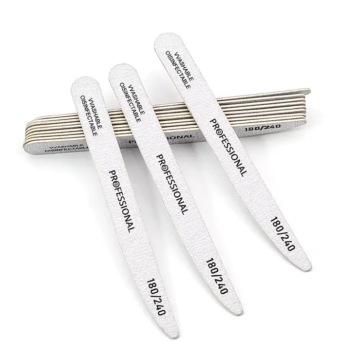Limes à ongles professionnelles en bois, 100 180 240, tampon de manucure, bateau gris, tampons de pé