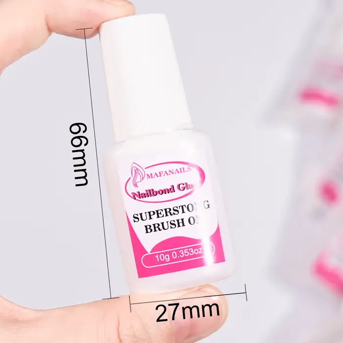 Brosse à ongles en acrylique, 10 g/bouteille, pour pointes d'ongles, colle adhésive longue durée, Su