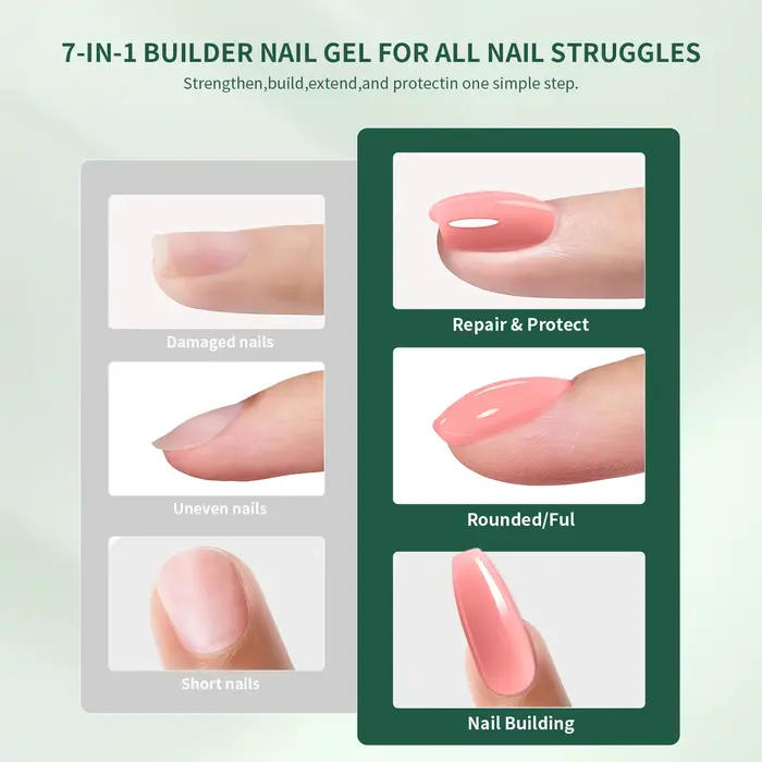 Nailpop 7IN1 constructeur Gel multi fonctionnel 15ml pour la force d'extension des ongles Apex Base de construction
