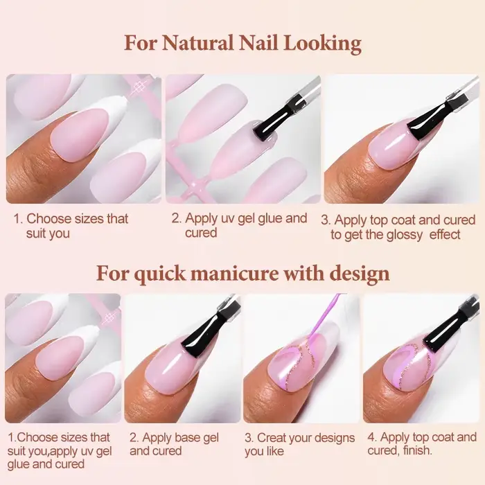 Faux ongles français à pression