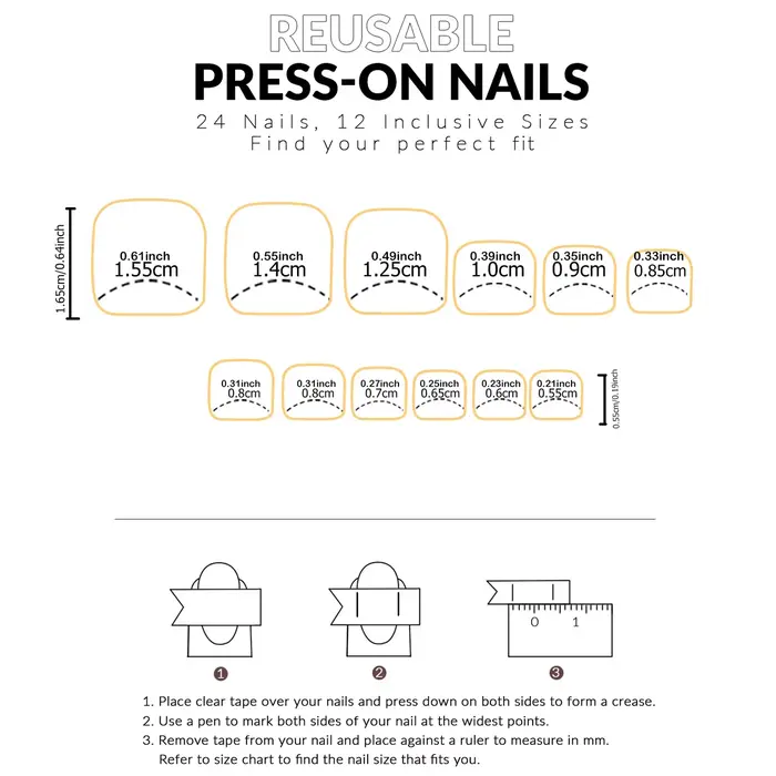 Ongles de Type presse 48 pièces