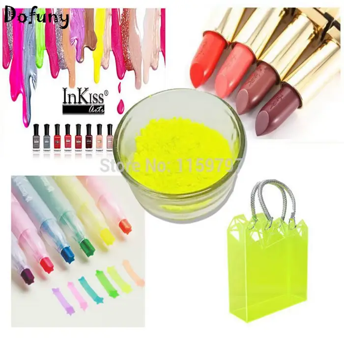 (Brillant sous la lumière UV) 10gr couleur jaune poudre fluorescente phosphore Pigment pour peinture impression savon