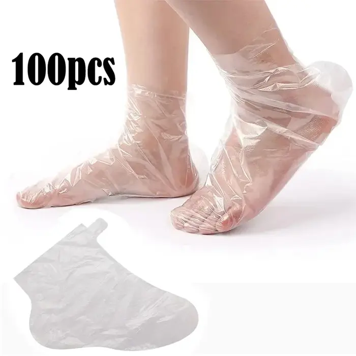 100 couvre-pieds jetables hygiéniques transparents anti-infection pour pédicure