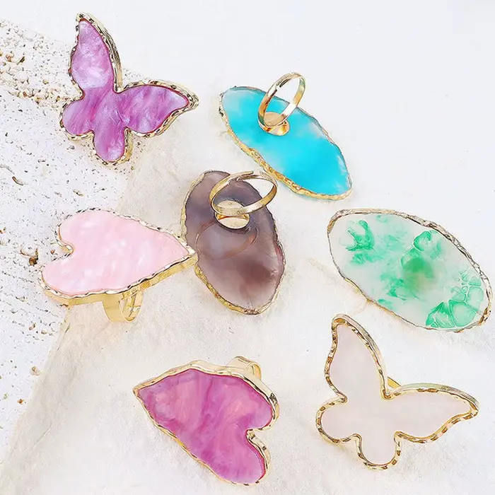 Rim Agate Finger Ring Painting Palette