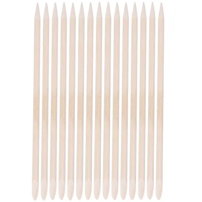 50 pièces ongles signe pédicure outils bambou cuticule poussoir Orange bâtons jetable manucure peau 