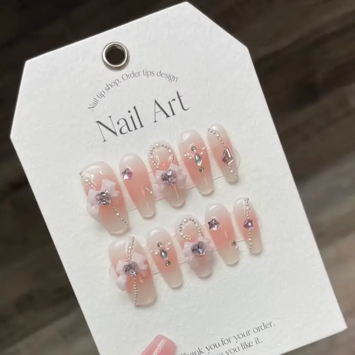 Faux ongles de ballet rose pour filles