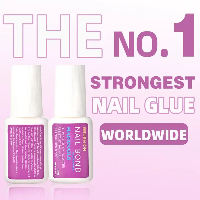 1 ensemble de colle adhésive pour ongles à séchage rapide, 8ml, faux-points en acrylique, strass, li