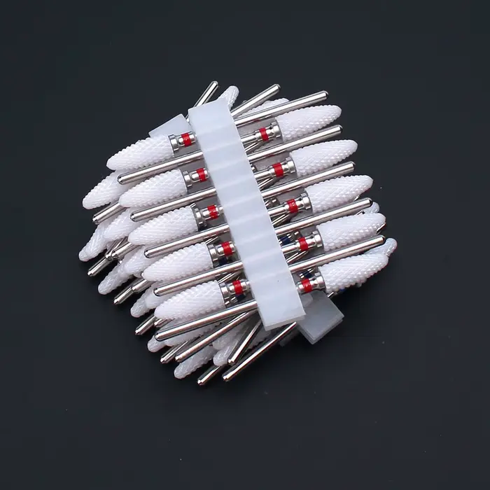 Jeu de forets à ongles en céramique, fraise pour manucure électrique, limes de maïs à flamme, Machin