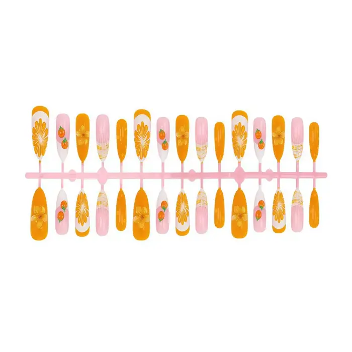 Nouveauté 2026 – 30 faux ongles 3D en forme d'orange
