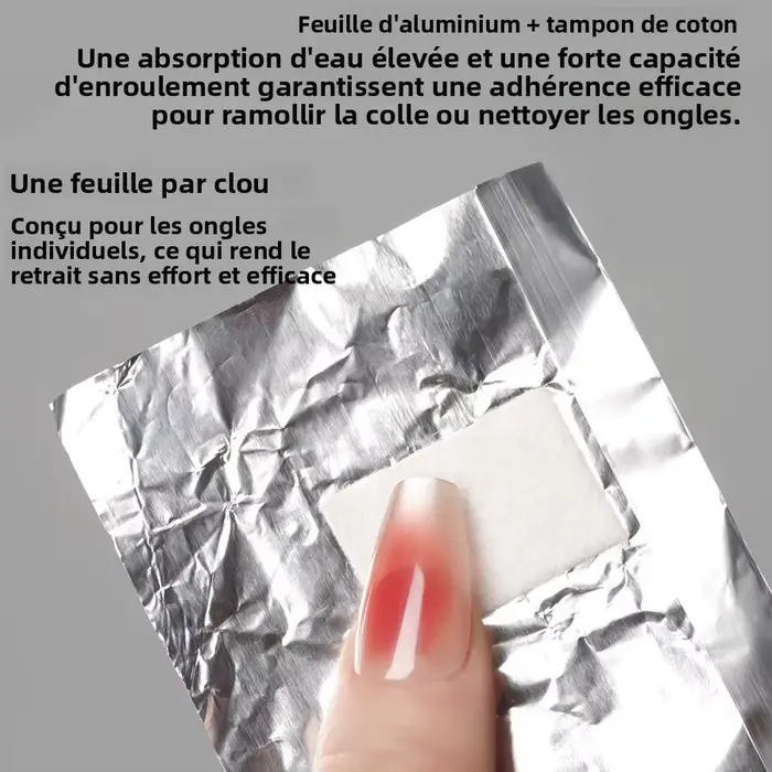 100 pièces sac feuille d'aluminium Nail Art tremper le vernis à ongles enlèvement enveloppes serviette Gel dissolvant outil de manucure
