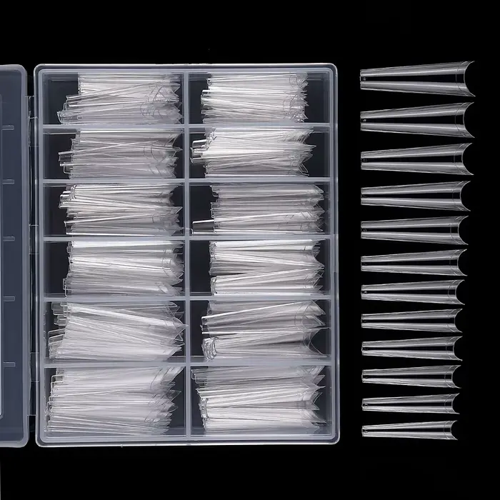 240 pièces/boîte faux ongles conseils carré droit Extra Long demi couverture ongles artificiel acryl