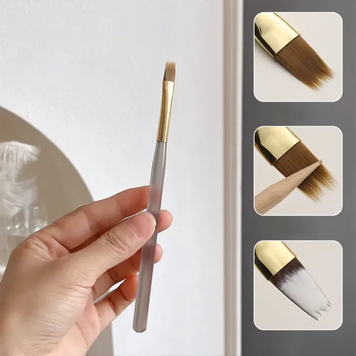 Stylo de mélange pour ongles ombrés, 15cm, poignée grise, dégradé, brosse pour Nail Art, bricolage,