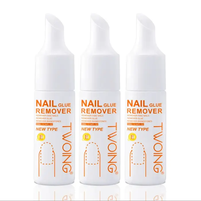 Lot de 3 flacons de dissolvant pour faux ongles – Élimine facilement les ongles en acrylique, les ongles à presser et les strass – Bouchon à levier pratique